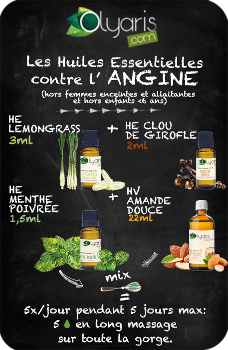 Synergie aux huiles essentielles speciales angine - Olyaris